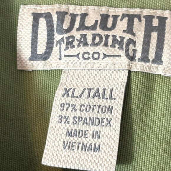 Duluth Trading Co. XL Tall olive green short sleeve canvas heavy duty shirt two - Picture 10 of 11